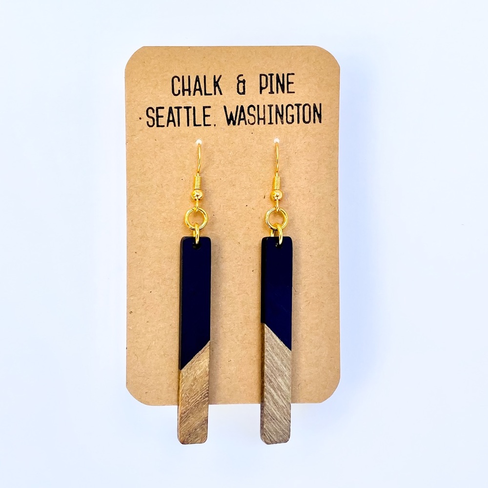 Wood bar earrings